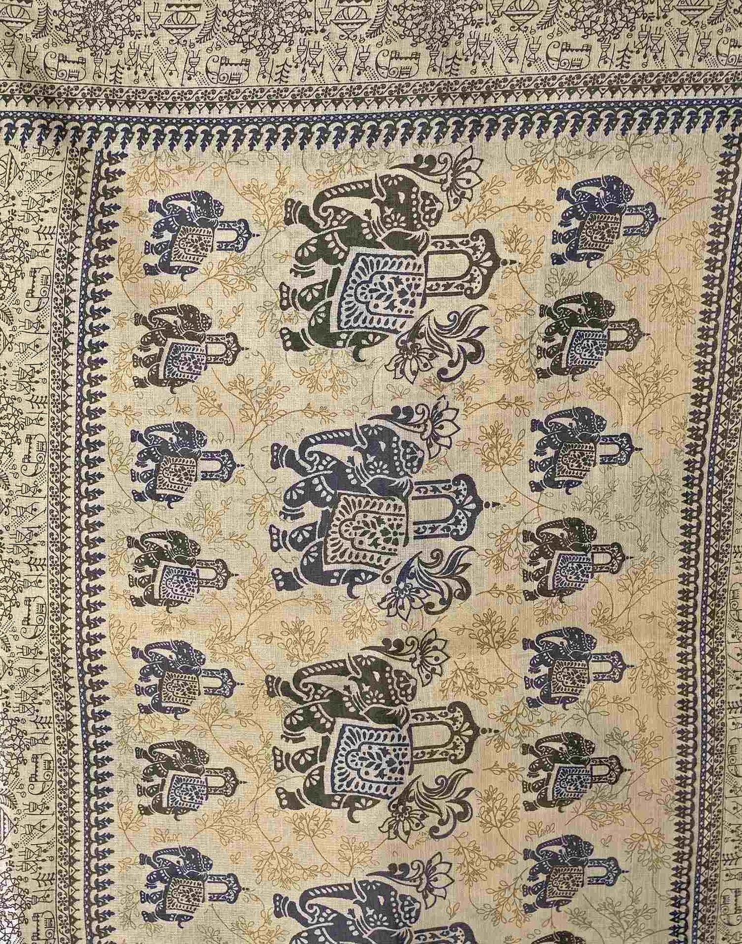 Beige Khadi Printed Saree