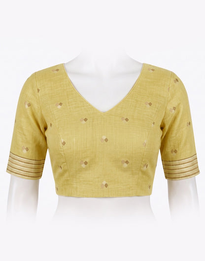 Light Yellow Cotton Silk Woven Saree
