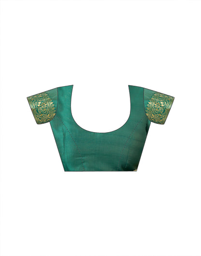 Teal Green Silk Woven Banarasi Saree