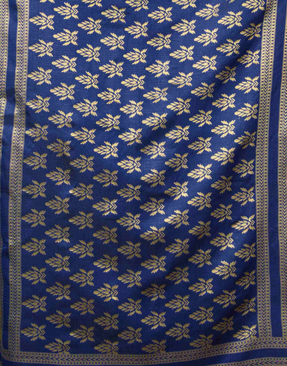 Navy Blue Silk Woven Banarasi Saree