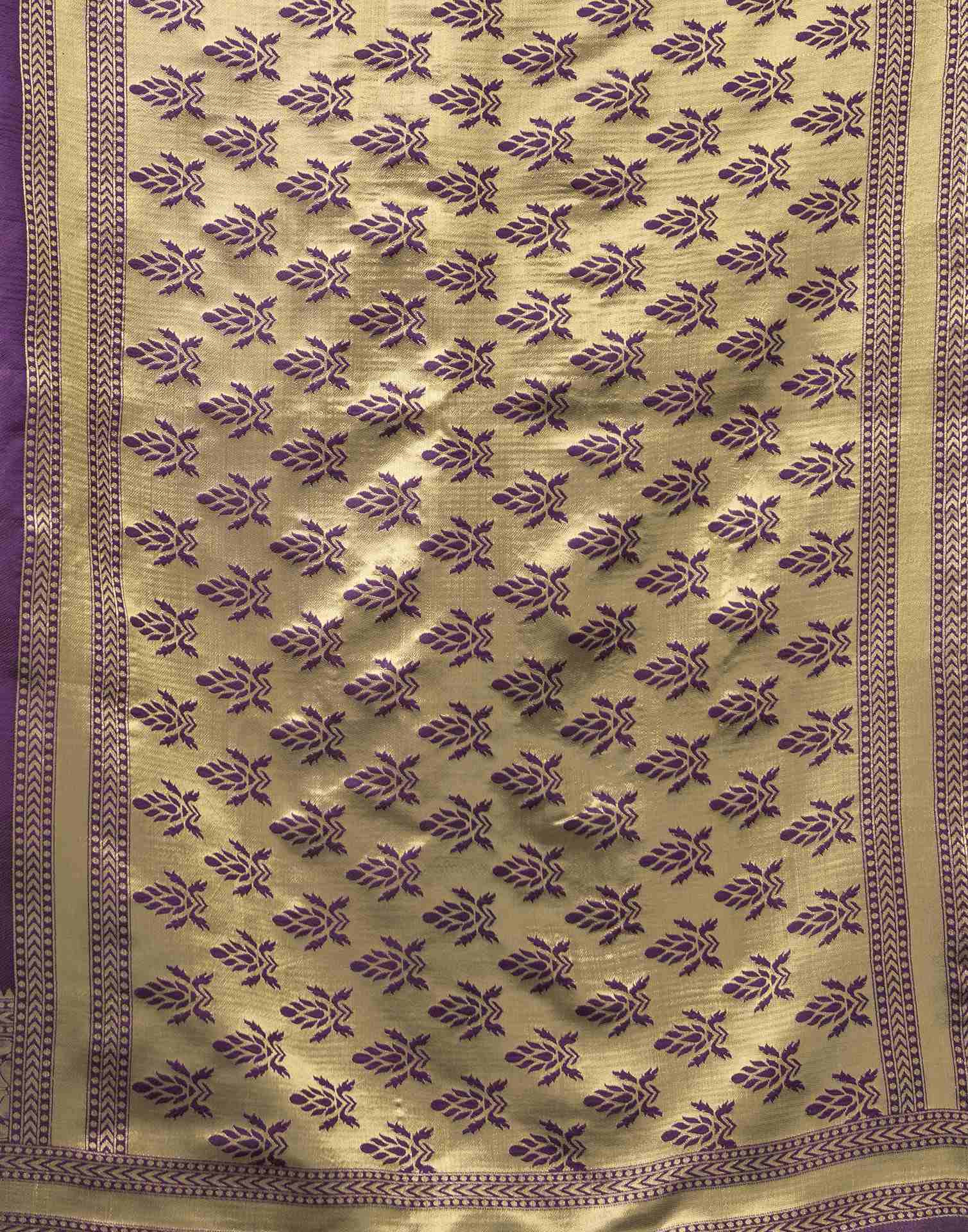 Purple Silk Woven Banarasi Saree