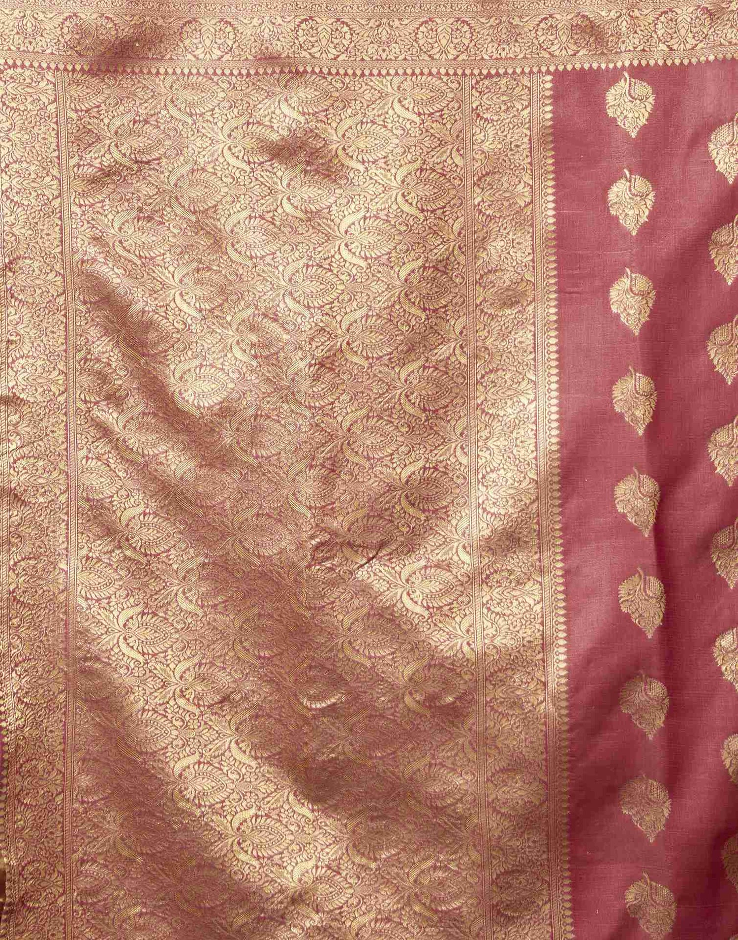 Dark Mauve Silk Woven Banarasi Saree