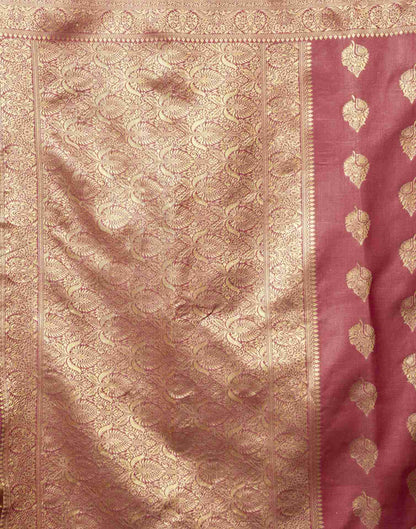 Dark Mauve Silk Woven Banarasi Saree