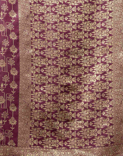 Magenta Silk Woven Banarasi Saree