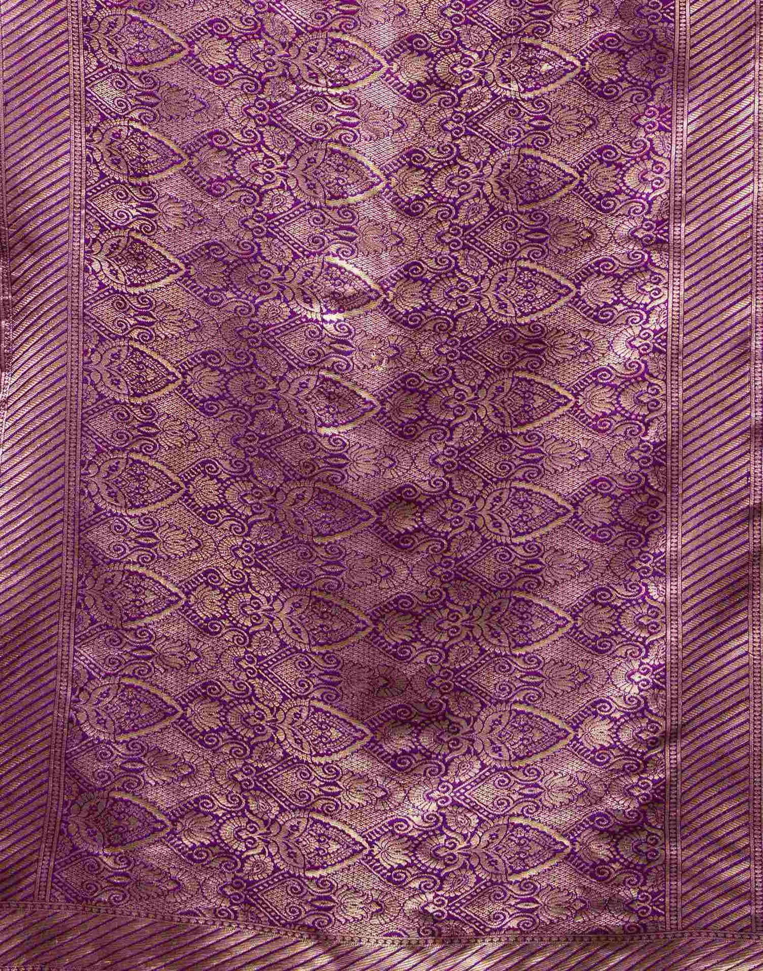 Dark Magenta Silk Woven Banarasi Saree