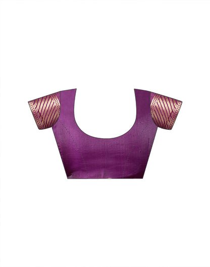 Dark Magenta Silk Woven Banarasi Saree