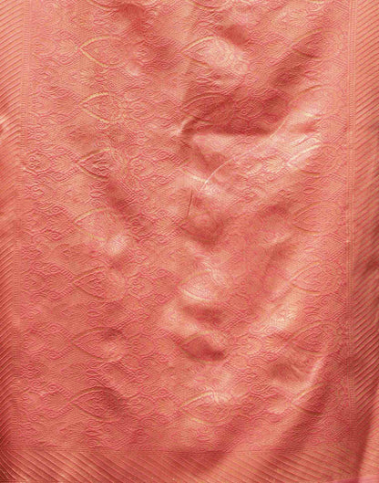 Dark Coral Pink Silk Woven Banarasi Saree