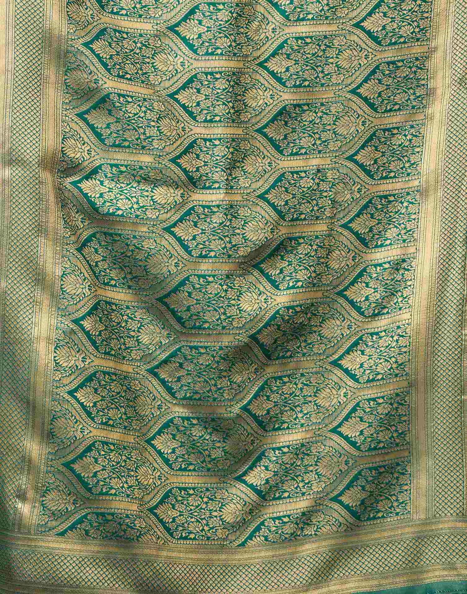 Rama Green Silk Woven Banarasi Saree
