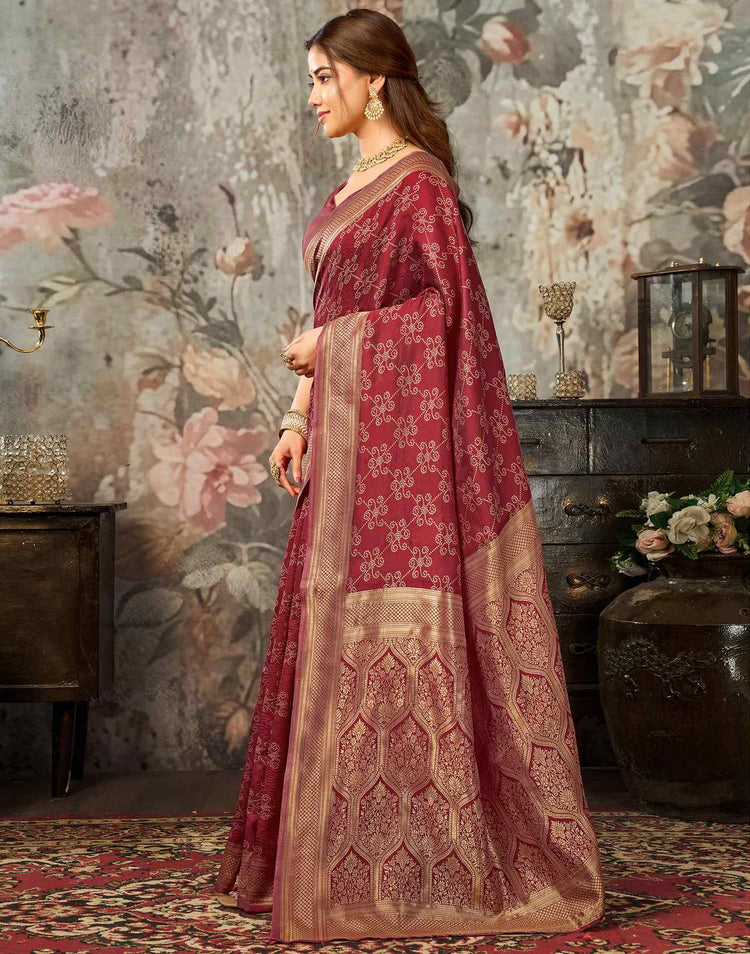 Red Silk Woven Banarasi Saree