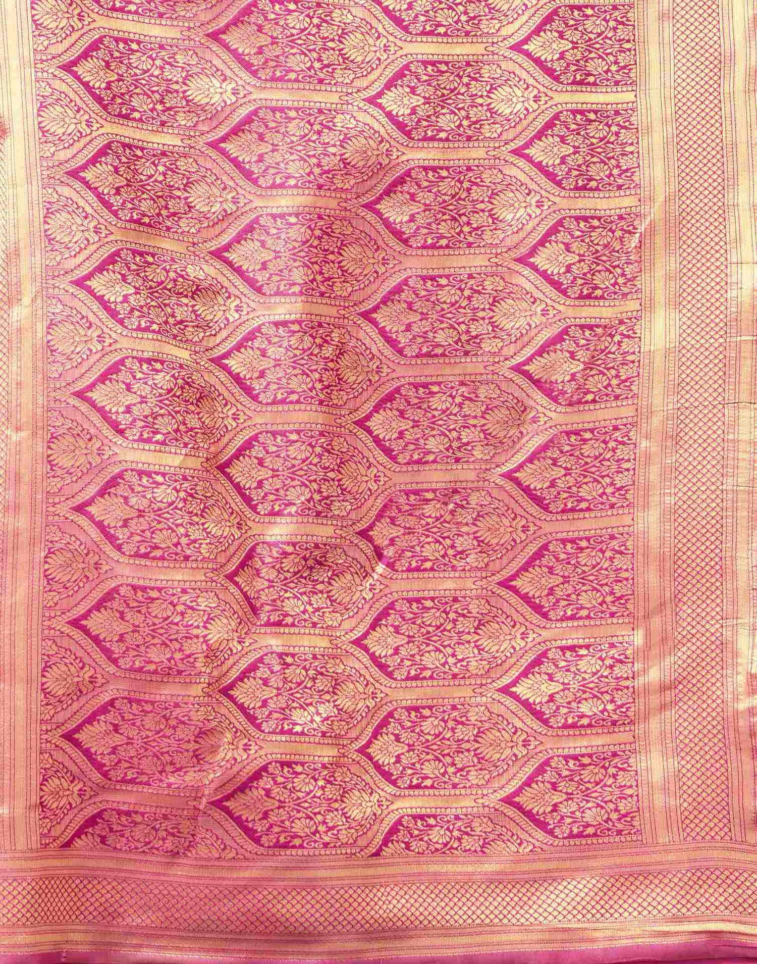 Pink Silk Woven Banarasi Saree