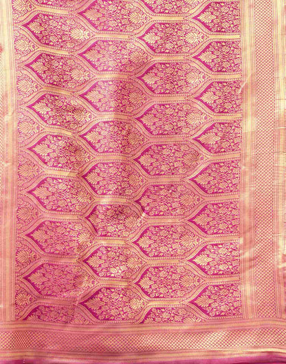 Pink Silk Woven Banarasi Saree