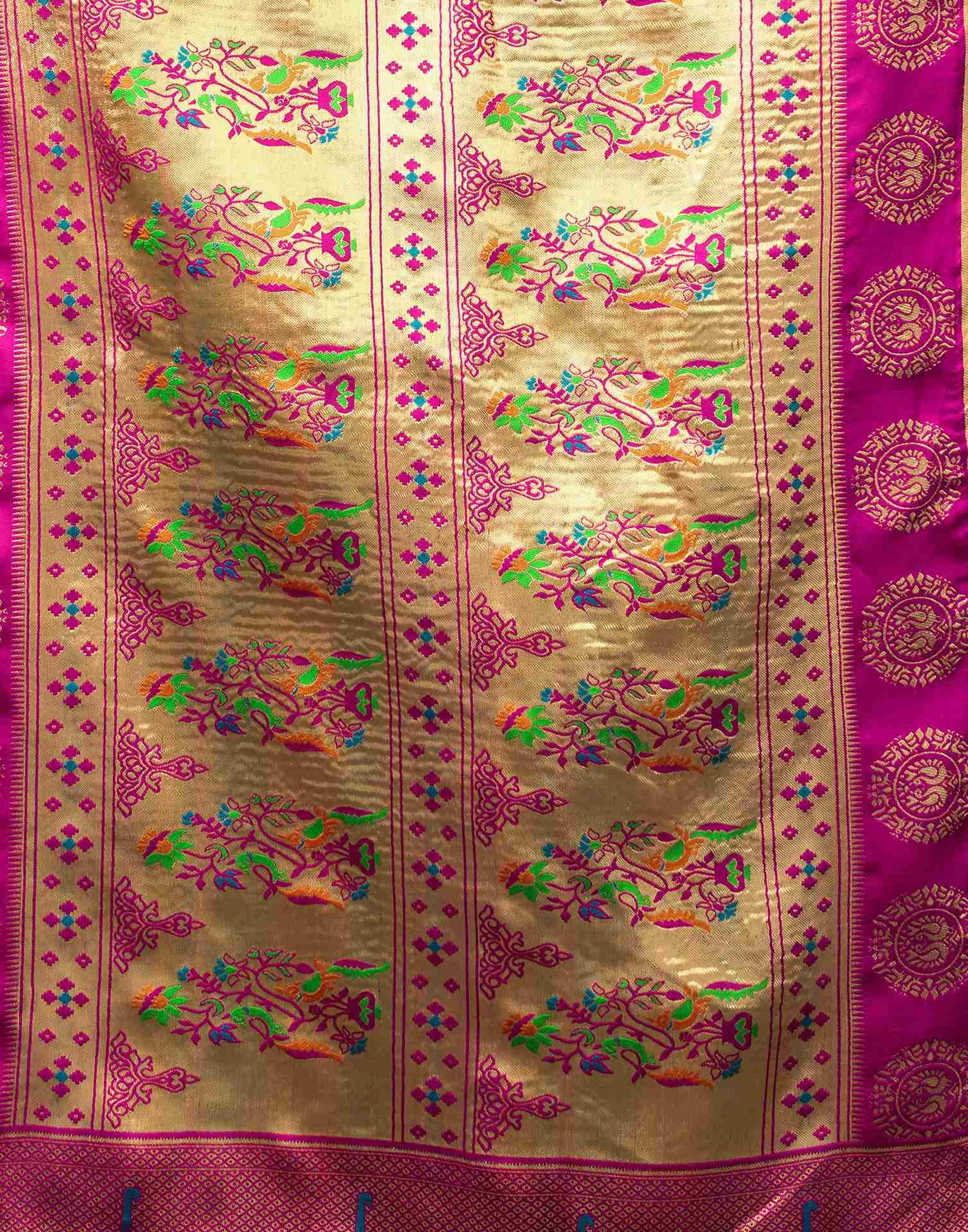 Teal Blue Silk Woven Paithani Saree