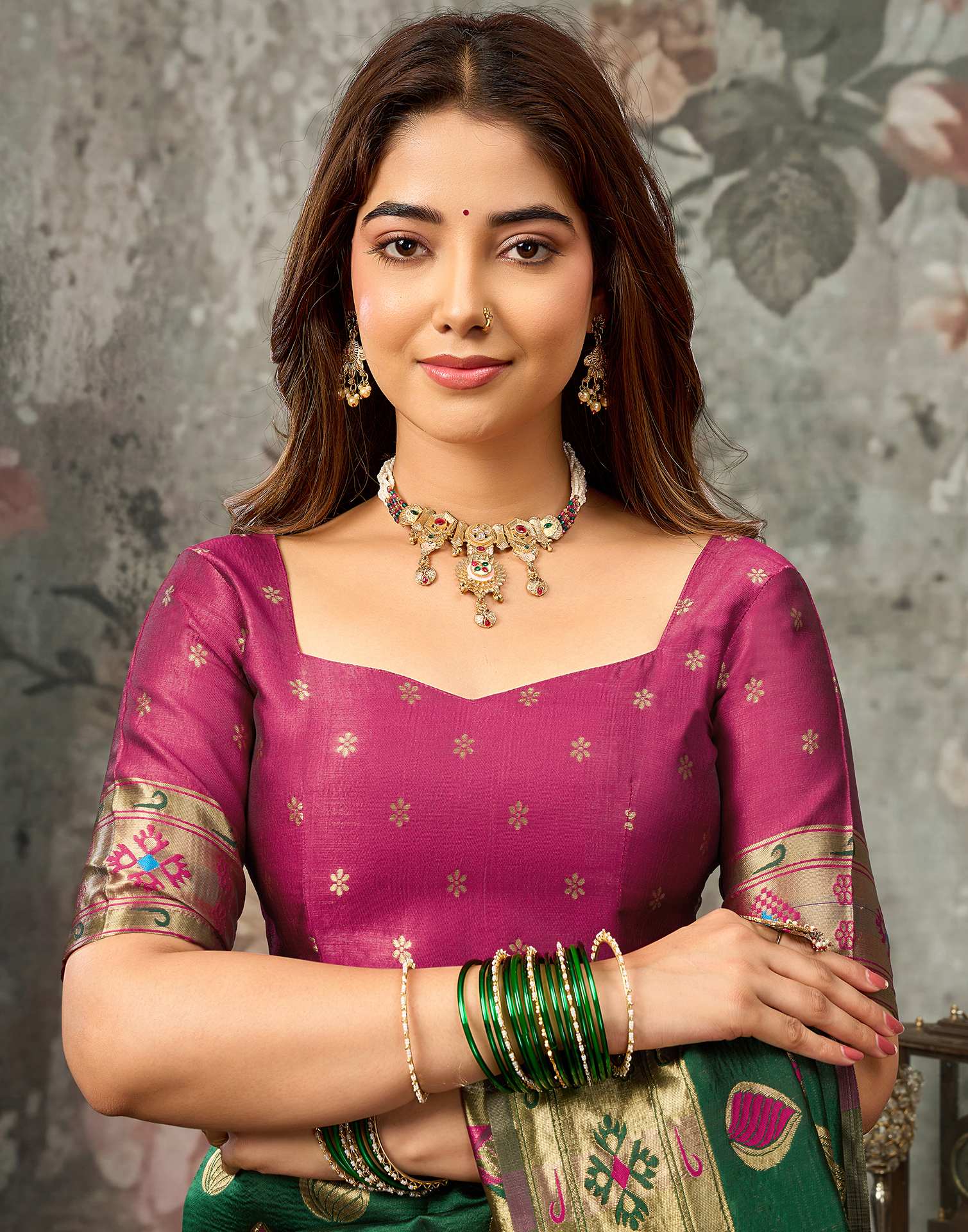 Dark Green Silk Woven Banarasi Saree