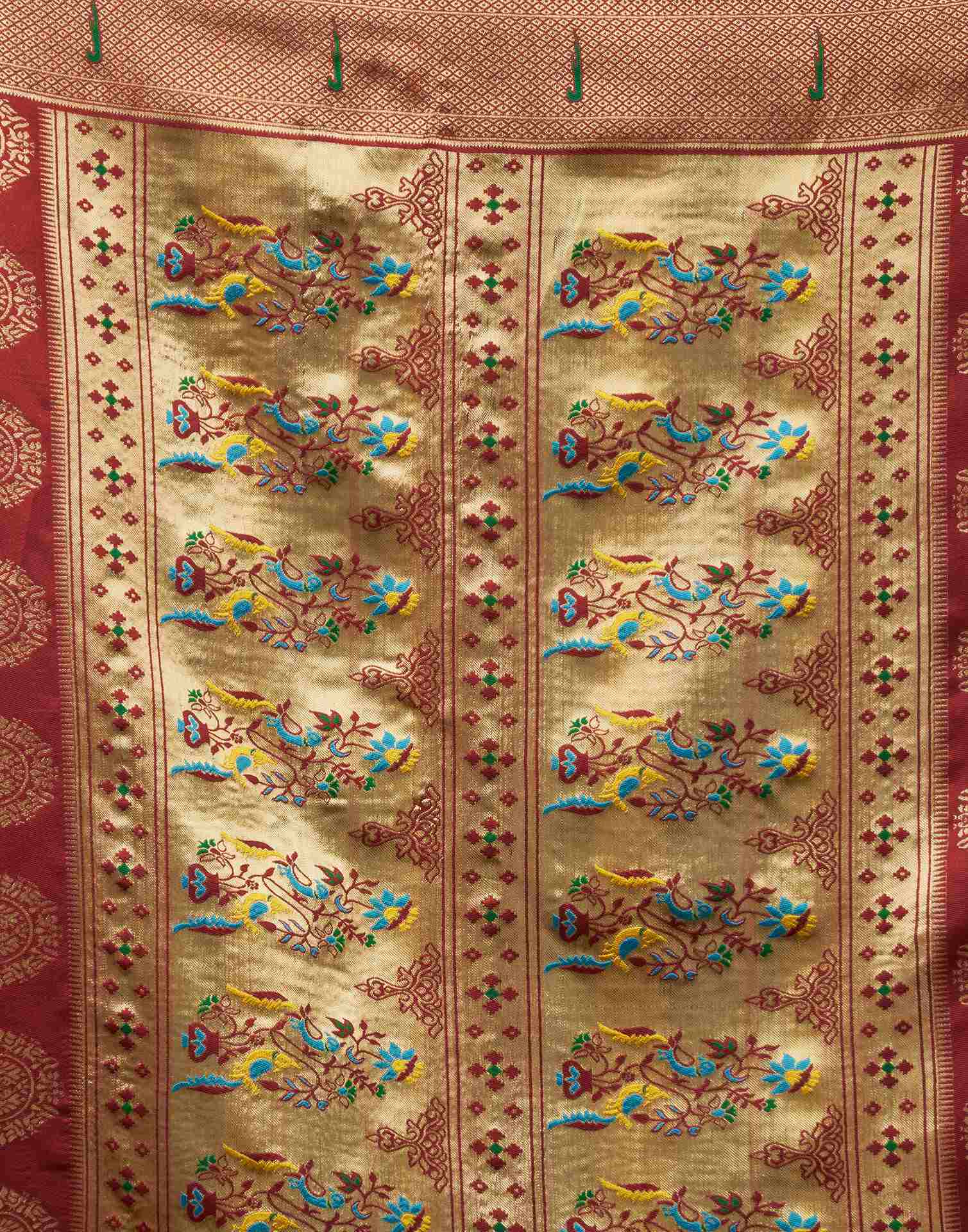 Dark Green Silk Woven Paithani Saree