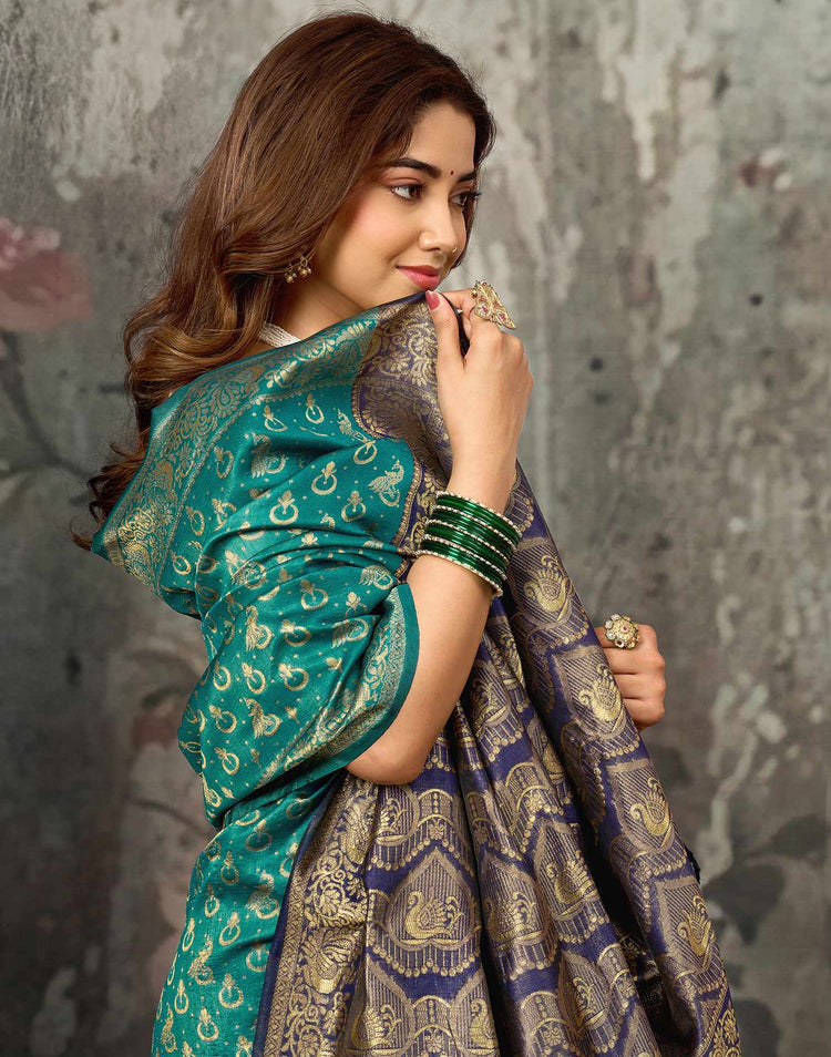 Rama Green Silk Woven Patola Saree