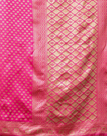 Rani Pink Silk Woven Banarasi Saree