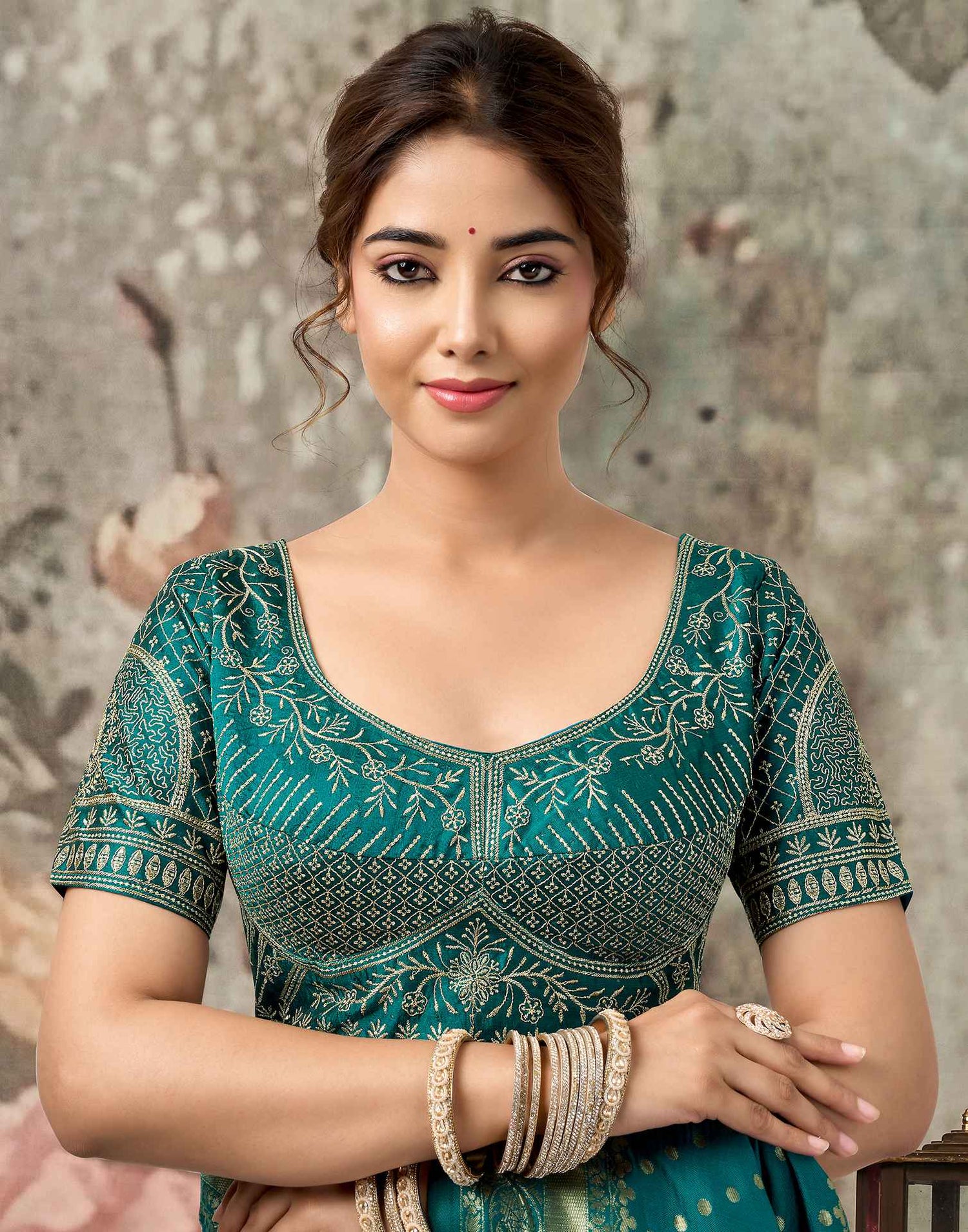 Teal Green Silk Woven Banarasi Saree