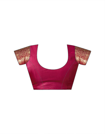 Dark Pink Silk Woven Banarasi Saree