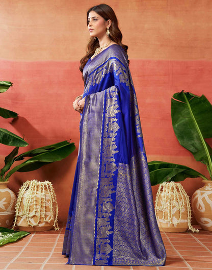 Blue Silk Woven Kanjivaram Saree