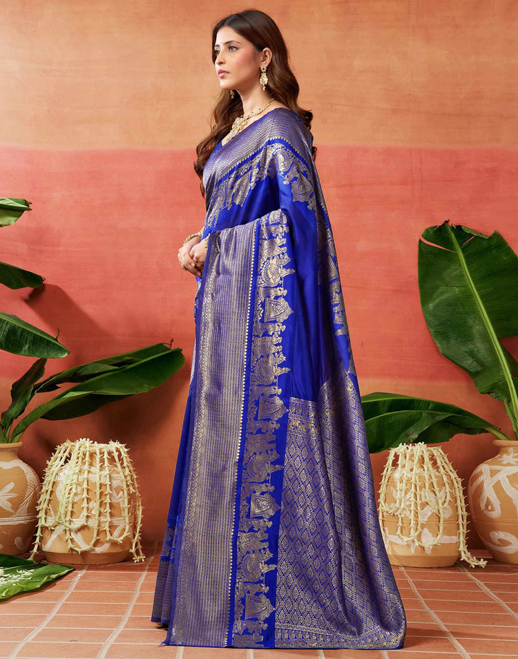 Blue Silk Woven Kanjivaram Saree