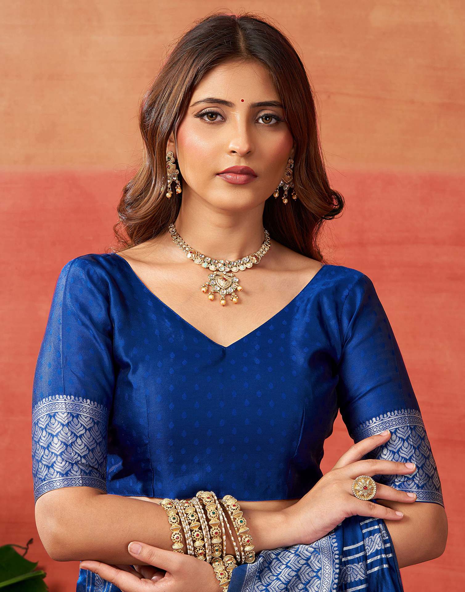 Blue Silk Woven Banarasi Saree