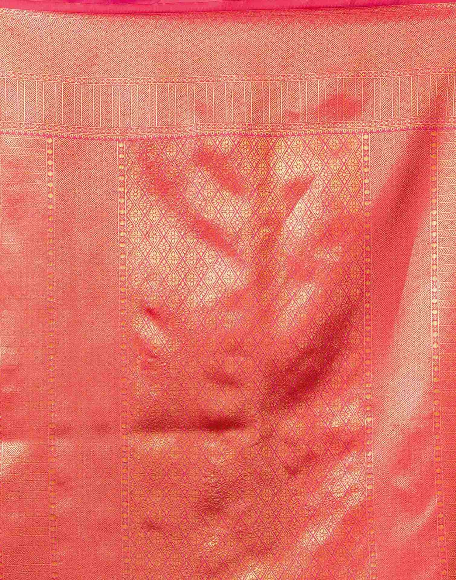 Rani Pink Silk Woven Banarasi Saree