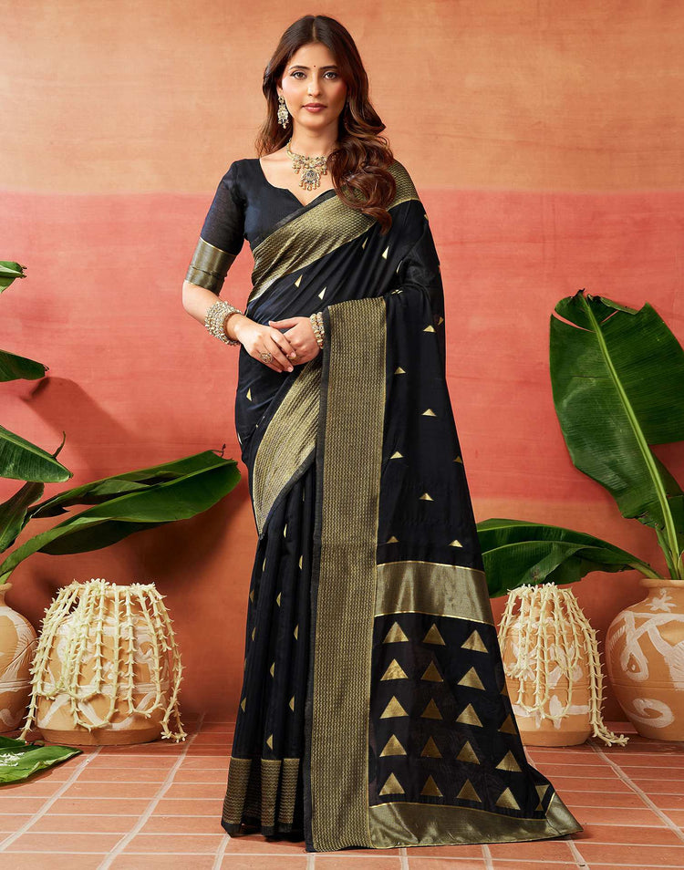 Black Silk Woven Banarasi Saree
