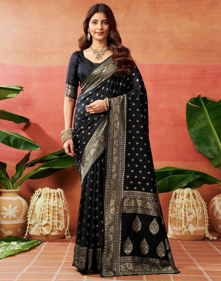 Black Silk Woven Banarasi Saree