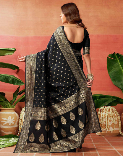 Black Silk Woven Banarasi Saree