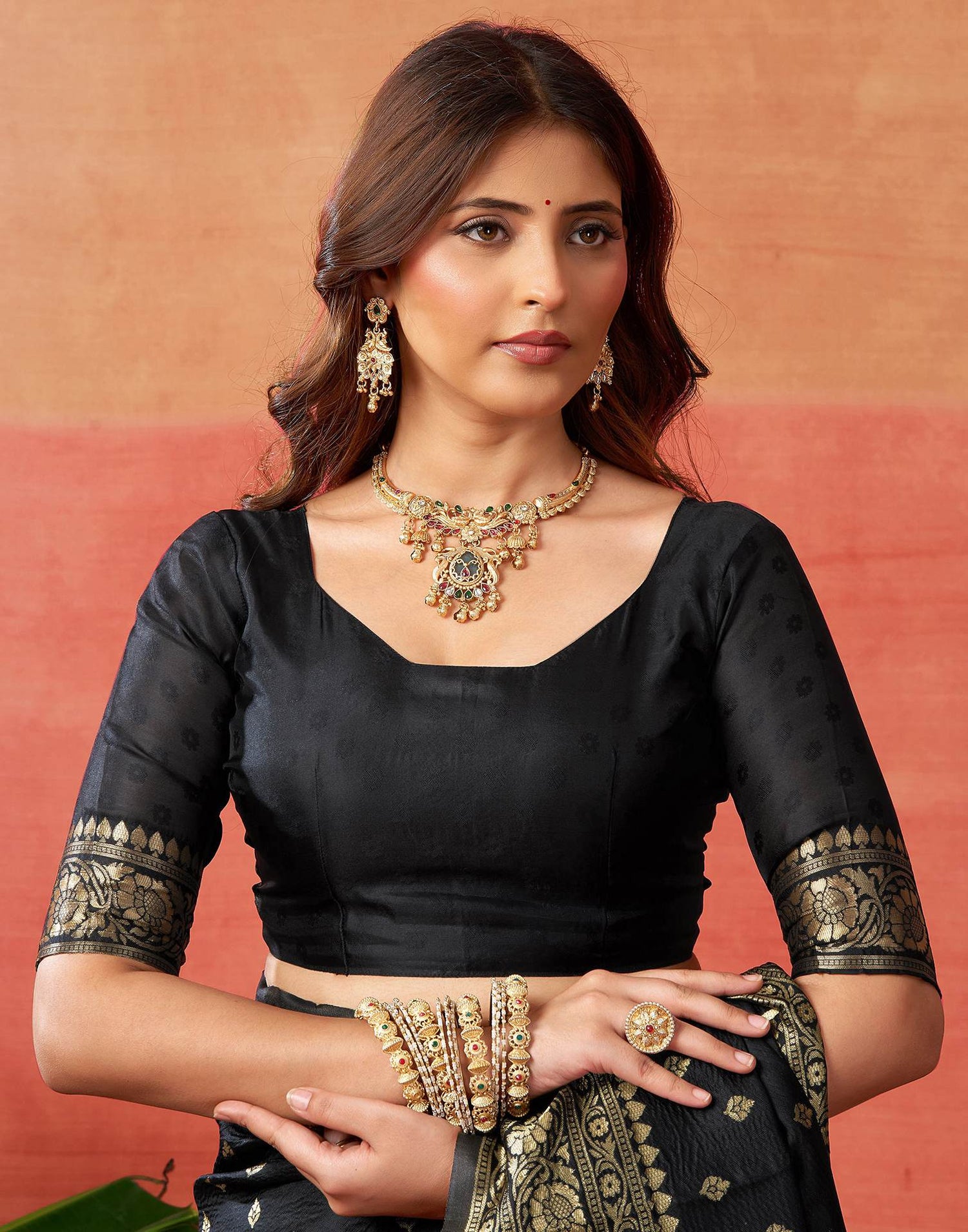 Black Silk Woven Banarasi Saree
