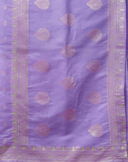 Lavender Silk Woven Banarasi Saree