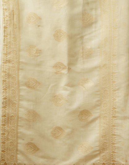 Off White Silk Woven Banarasi Saree