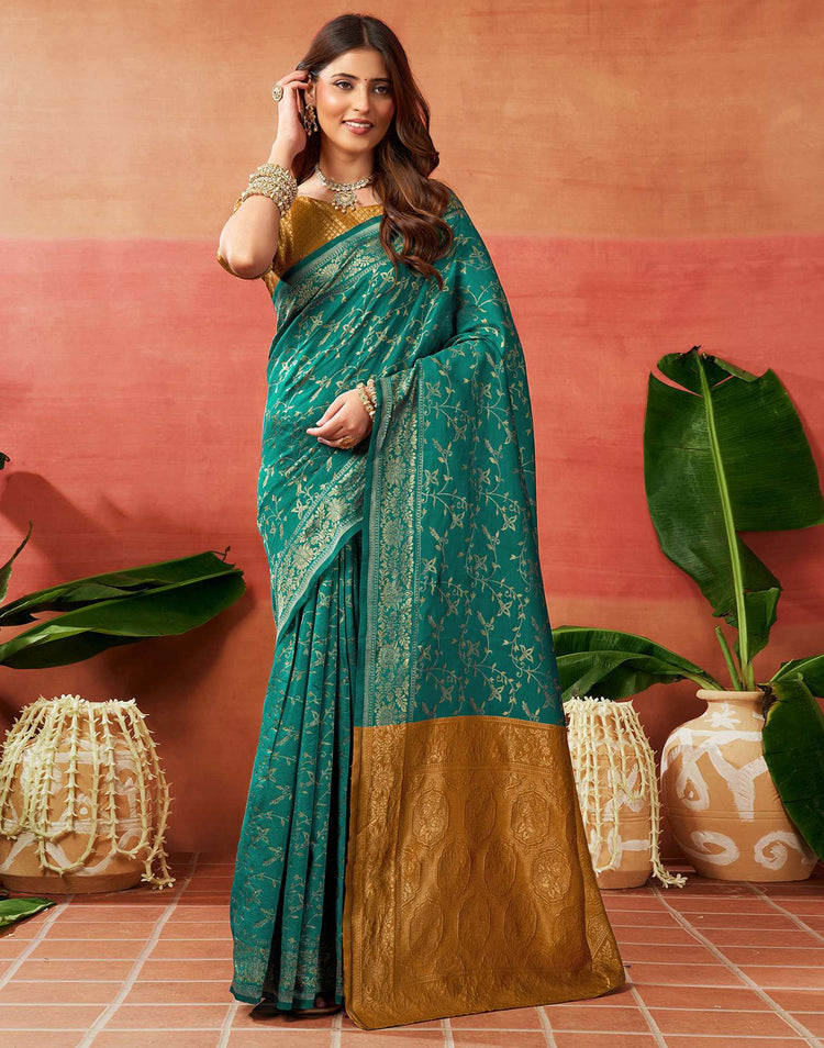 Green Silk Woven Banarasi Saree