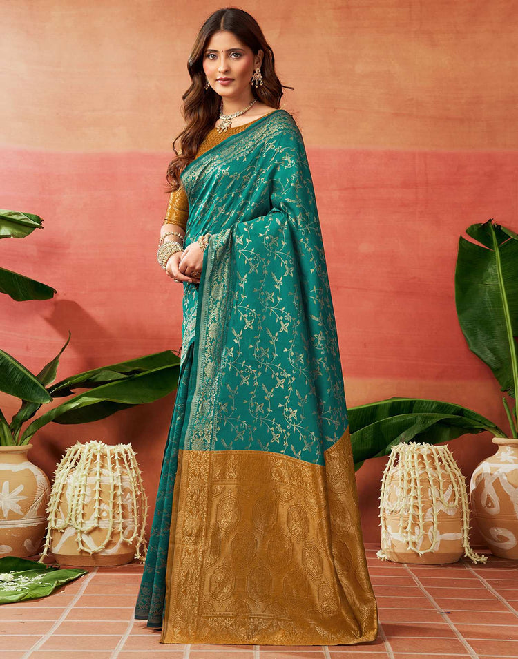 Green Silk Woven Banarasi Saree