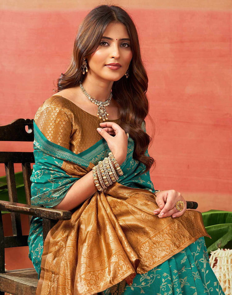 Green Silk Woven Banarasi Saree