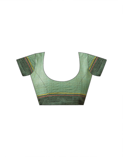 Light Turquoise Chanderi Woven Saree