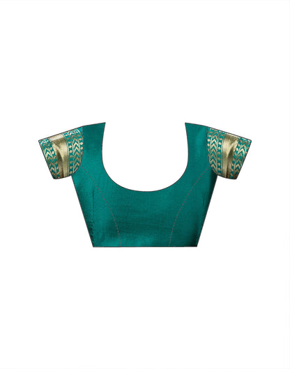 Teal Green Silk Woven Banarasi Saree