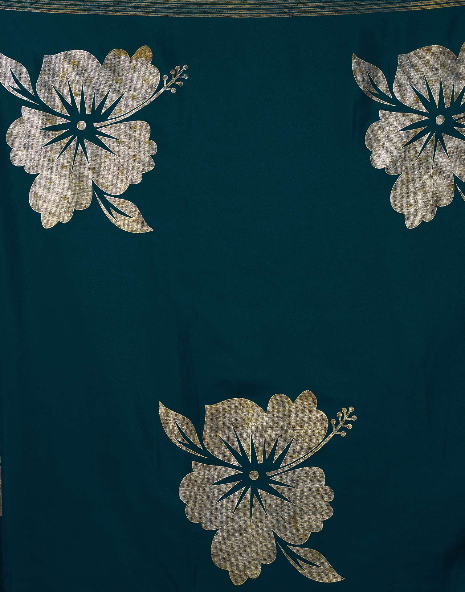 Rama Blue Georgette Foil Printed Saree