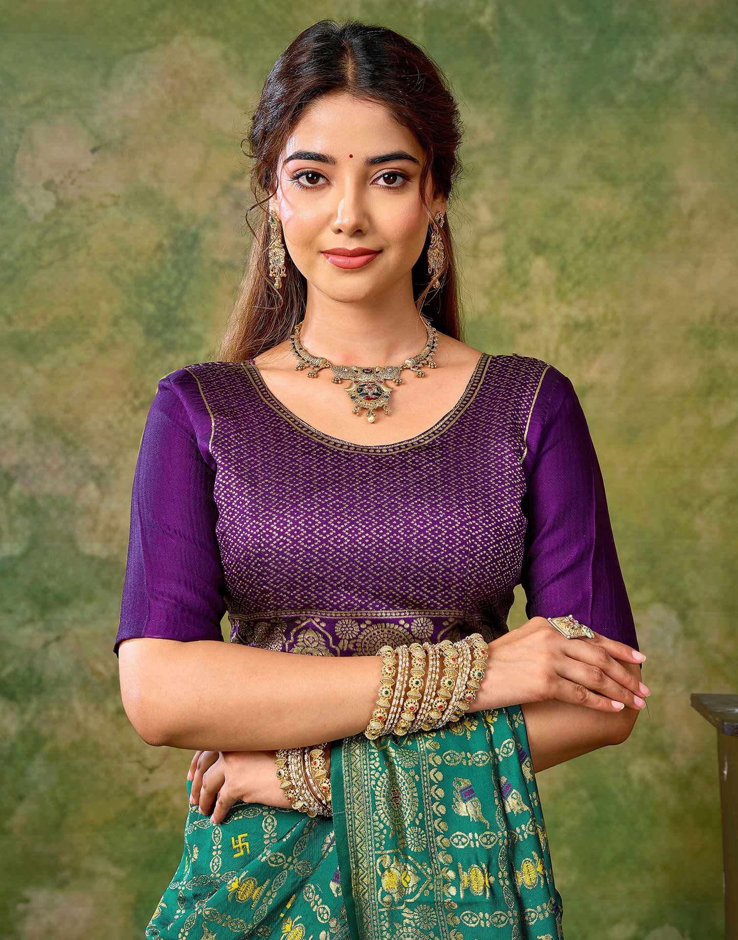 Teal Green Silk Woven Patola Saree