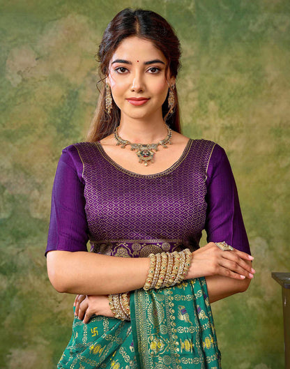 Teal Green Silk Woven Patola Saree