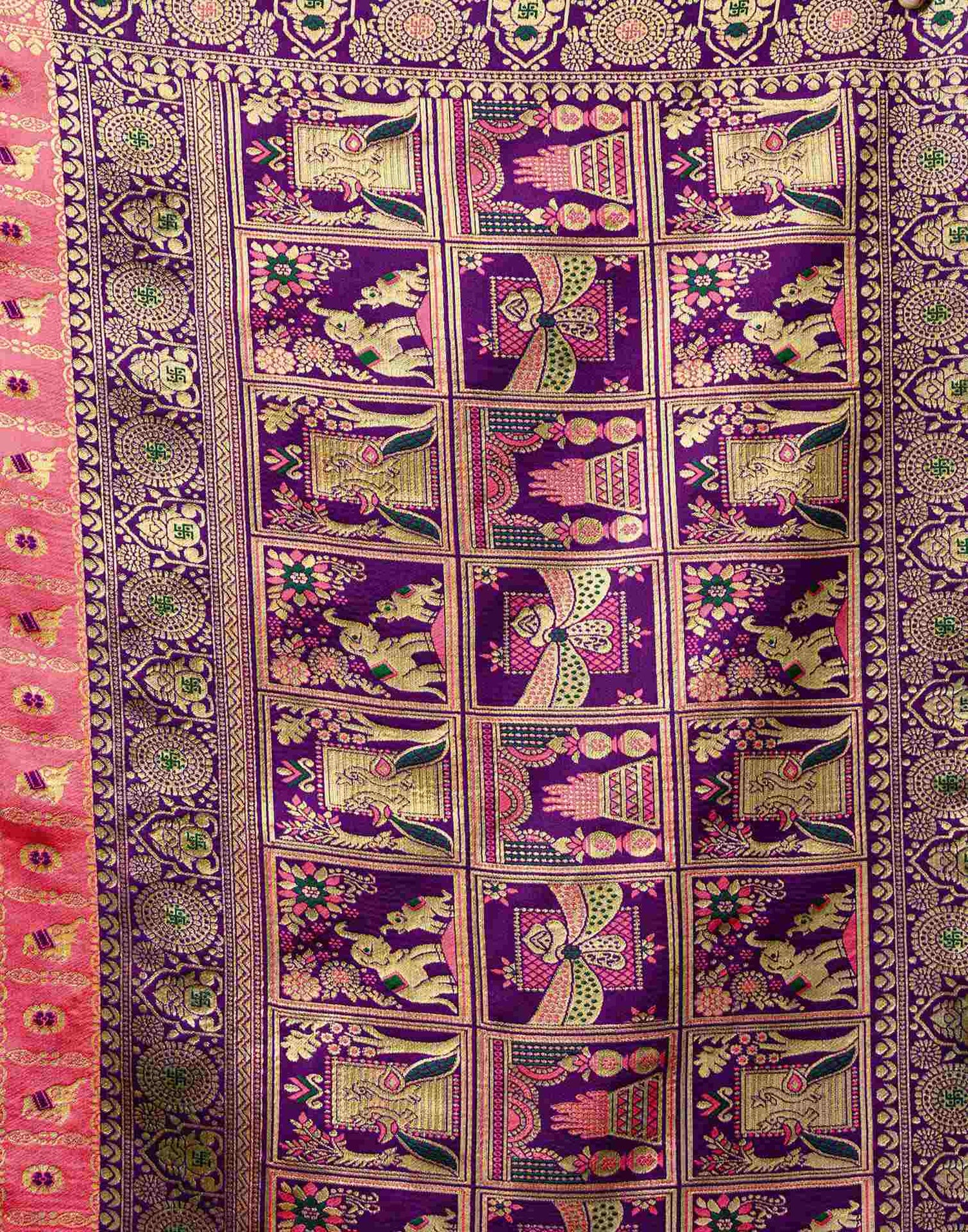 Rose Pink Silk Woven Patola Saree