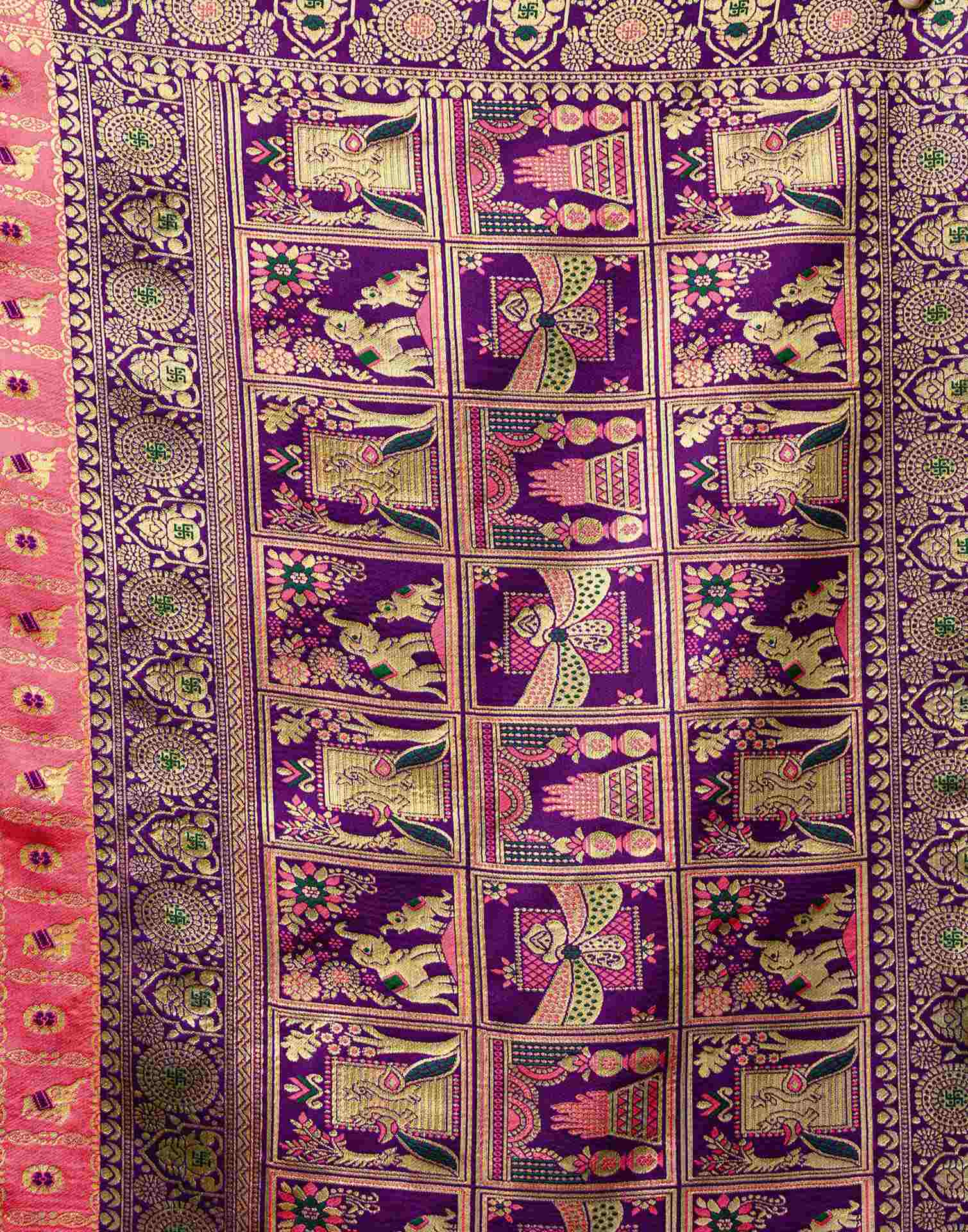 Rose Pink Silk Woven Patola Saree