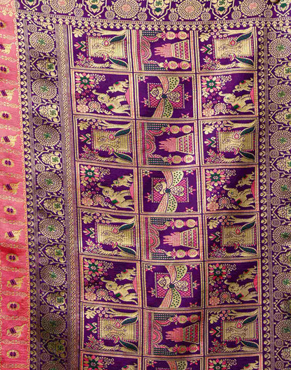 Rose Pink Silk Woven Patola Saree