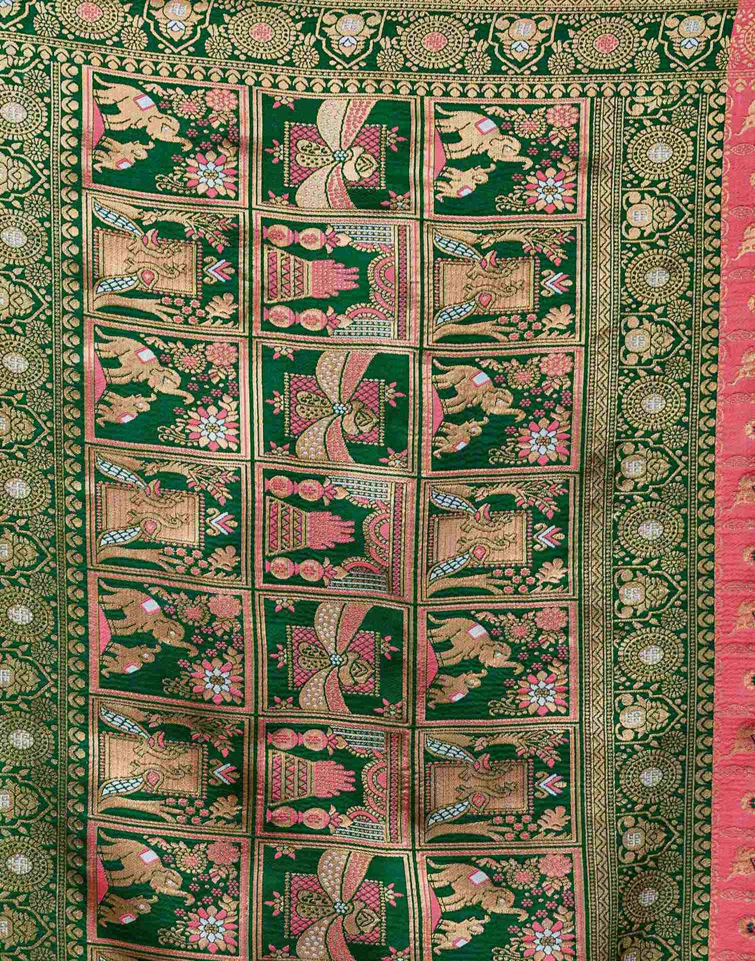 Rose Pink Silk Woven Patola Saree