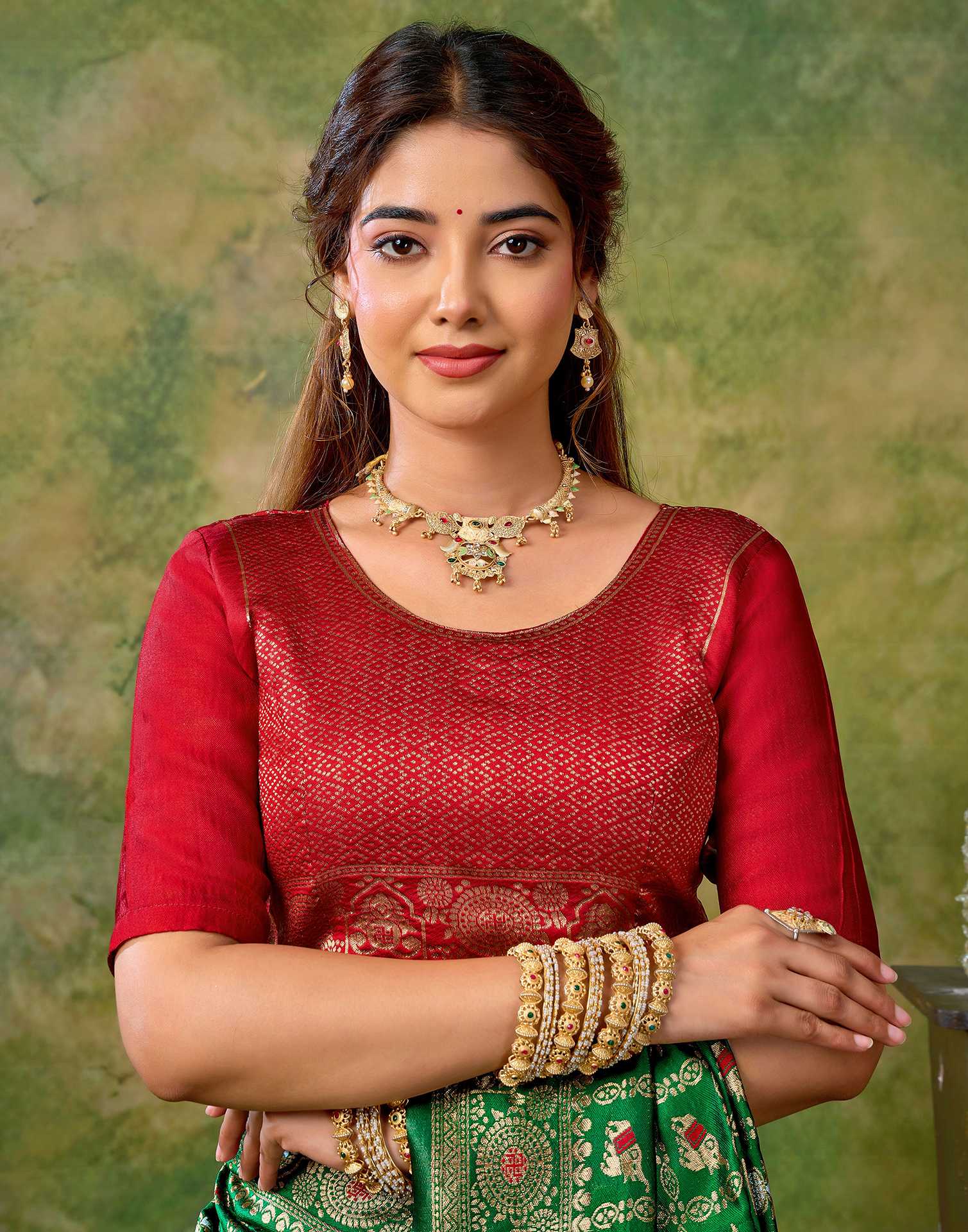Dark Green Silk Woven Patola Saree