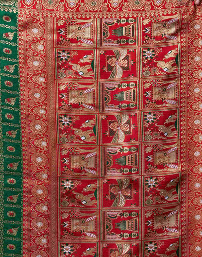 Dark Green Silk Woven Patola Saree