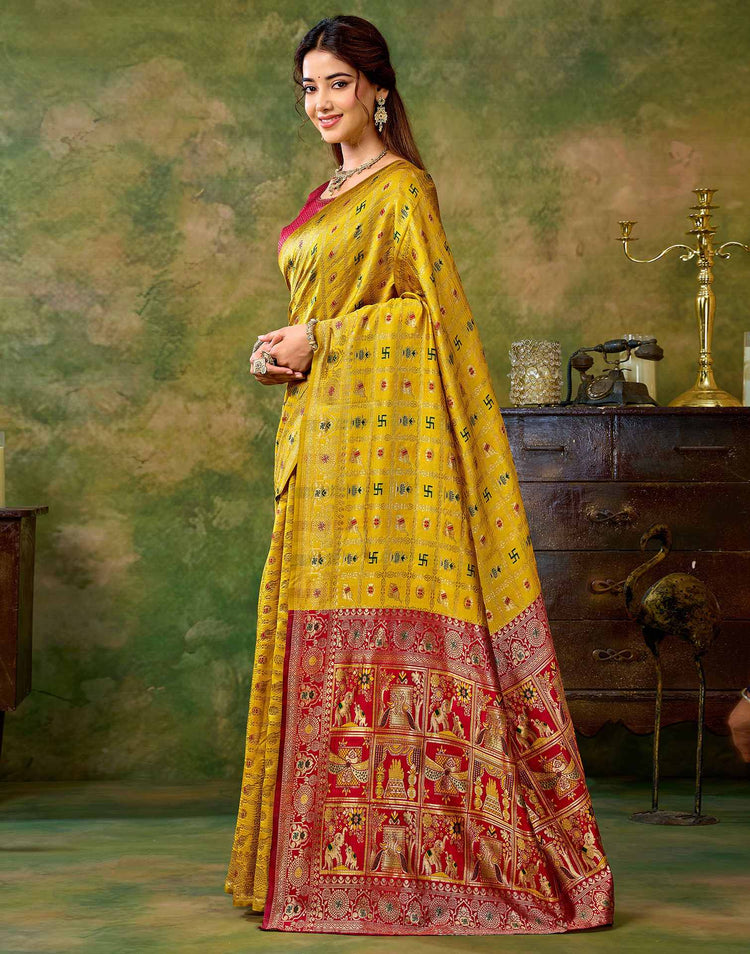 Yellow Silk Woven Patola Saree