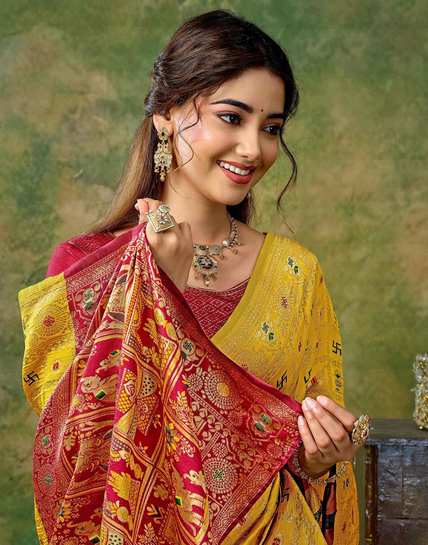 Yellow Silk Woven Patola Saree
