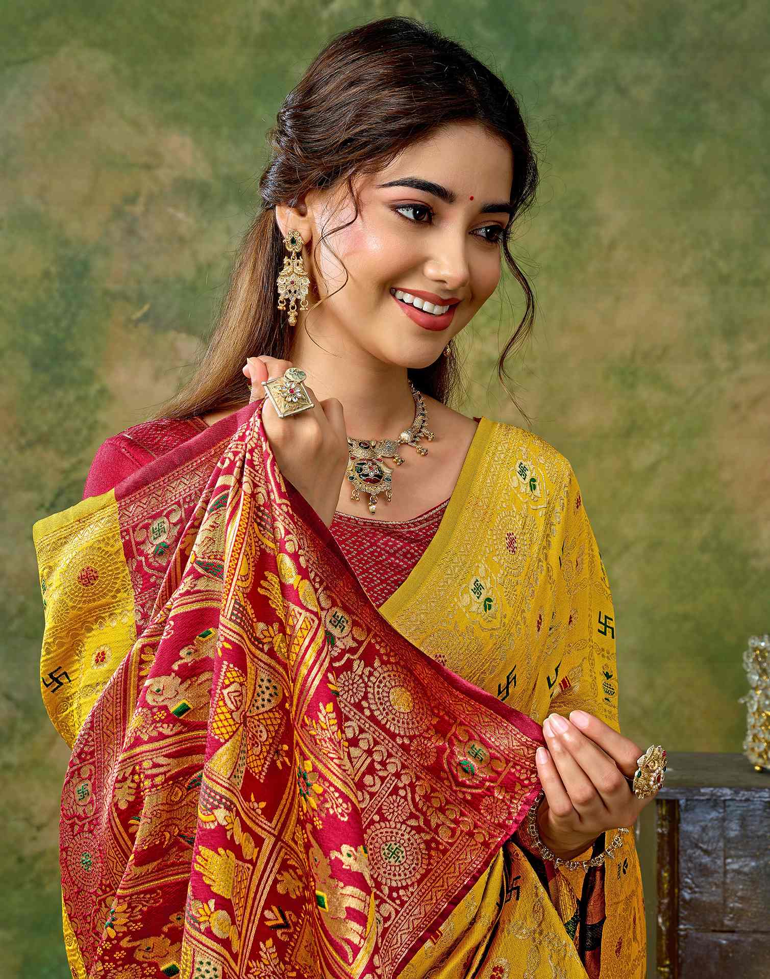 Yellow Silk Woven Patola Saree