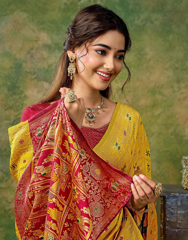 Yellow Silk Woven Patola Saree